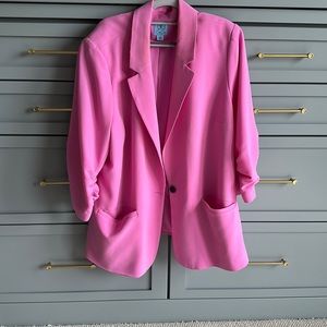 CeCe pink Blazer - Ruched Sleeves - Pink - 3X